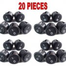 20 Pieces Black Round Rocker Switch 12 Volt Car Automotive On Off Auto