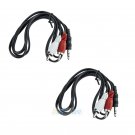 2X3.5Mm 1/8" Male Stereo Mini Plug Jack To 2Rca Stereo Phono Audio Speaker Cable