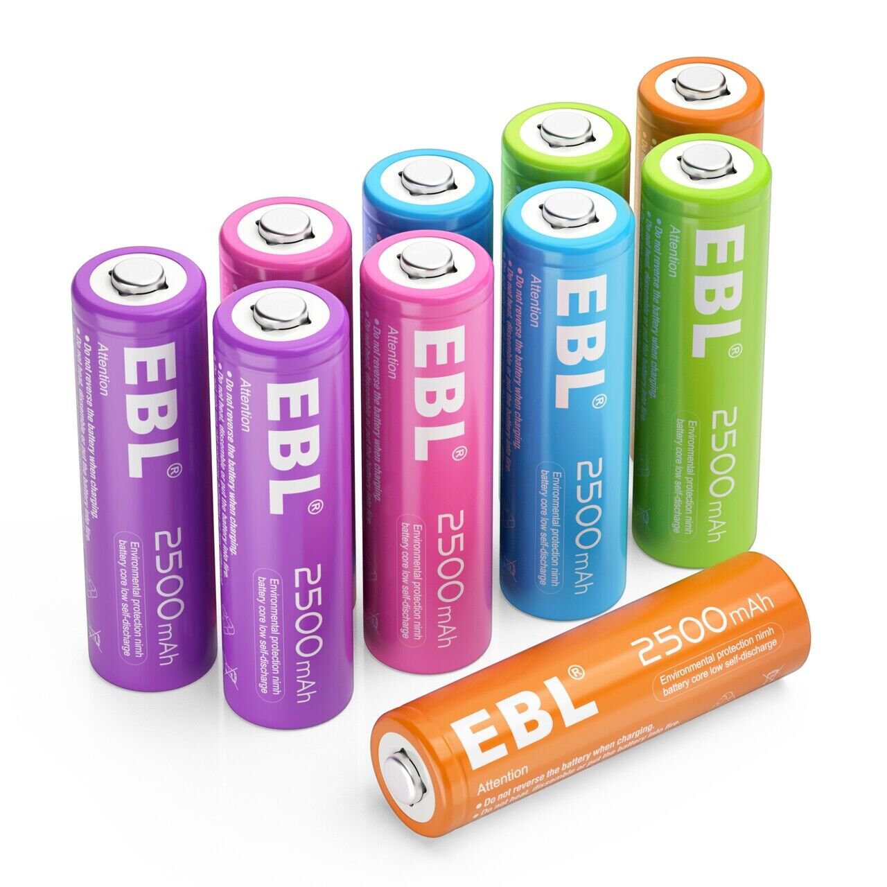 10Pcs Aa 2A Rechargeable Batteries 1.2V 2500Mah Ni-Mh Battery + Case Box Us