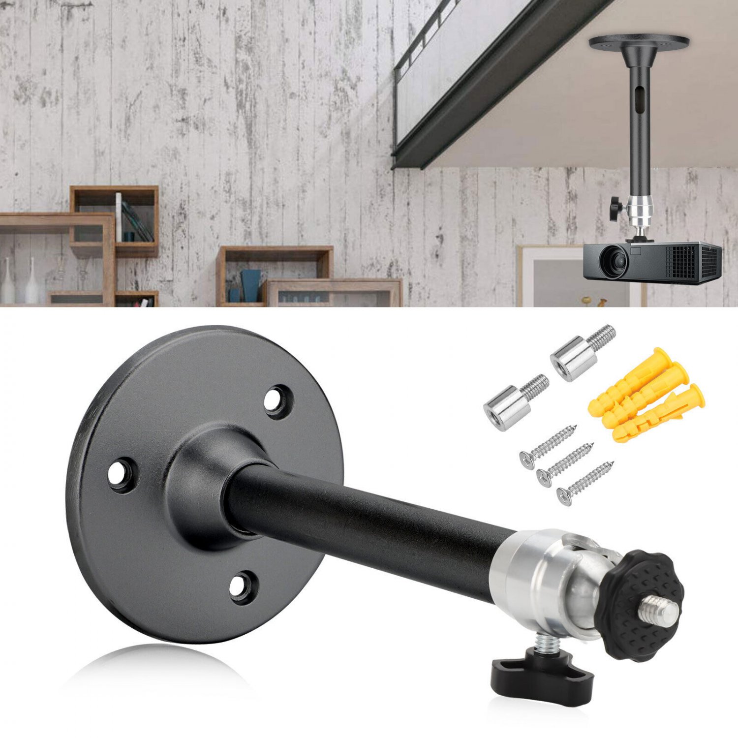 360&Acirc;&deg; Rotatable Universal Wall Ceiling Mount Stand for Mini Projector DVR Camera
