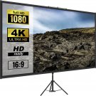 VEVOR Tripod Projector Screen with Stand 70 inch 4K HD 16:9 Home Cinema Portable