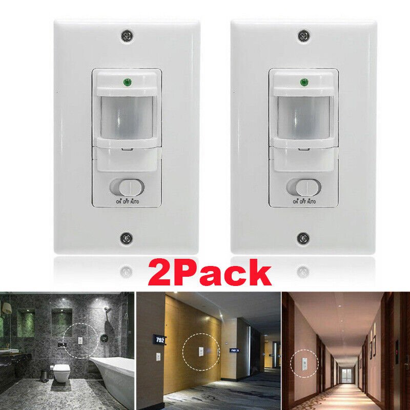 2Pack Infrared Pir Motion Sensor Occupancy Vacancy Auto On/Off Light Lamp Switch
