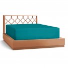 21” Extra Deep Pocket Ultra Soft Fitted Sheet With Corner Straps King-Teal Blue