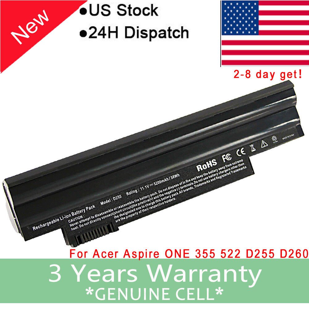 Replace Battery For Acer Aspire One D255 D255E D260 D257 Pav70 522 722 D255-2509