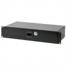 2U Black Rack Drawer With Lock - Shallow