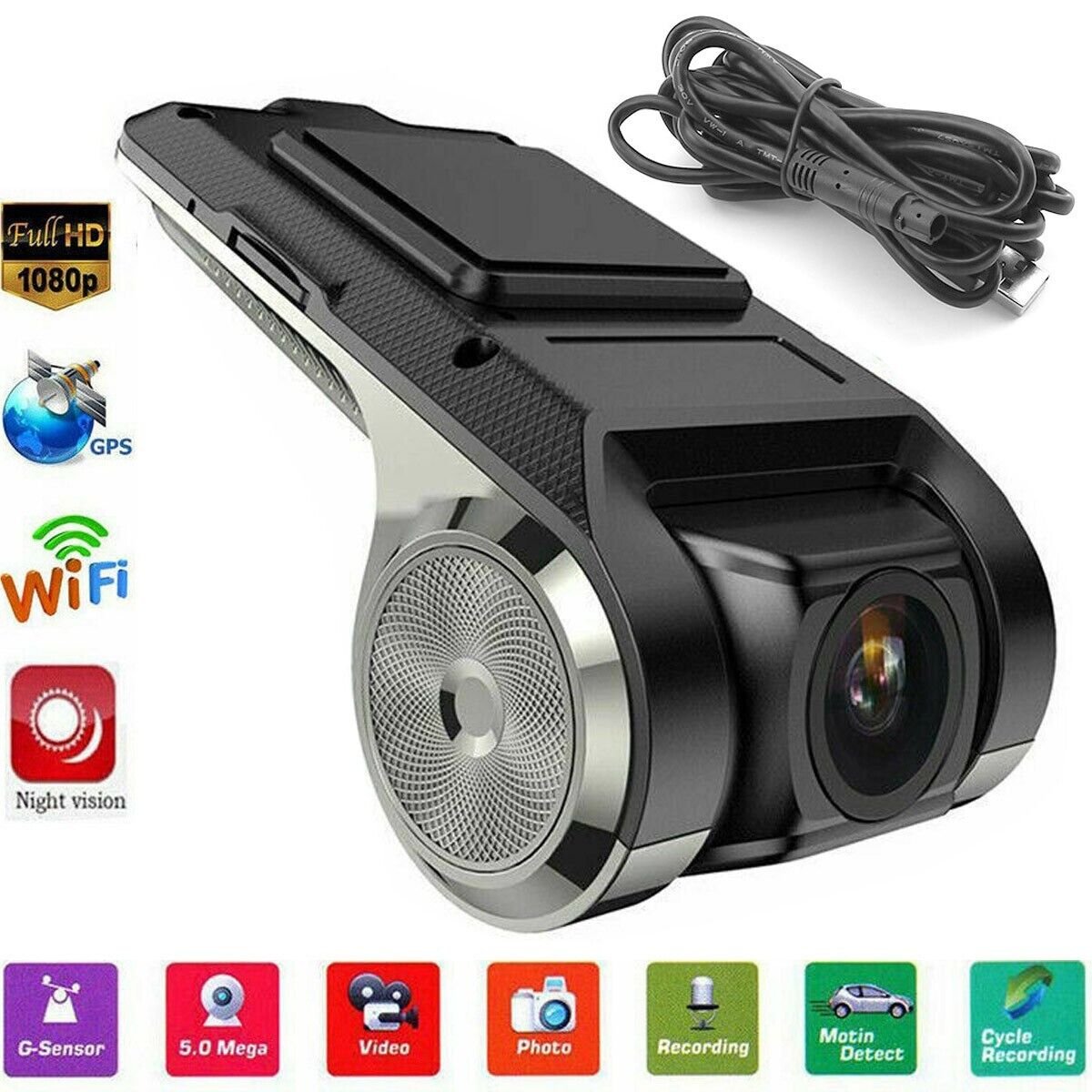 Night Vision Adas Hd 1080P Car Dvr Camera G-Sensor Auto Video Recorder Dash Cam