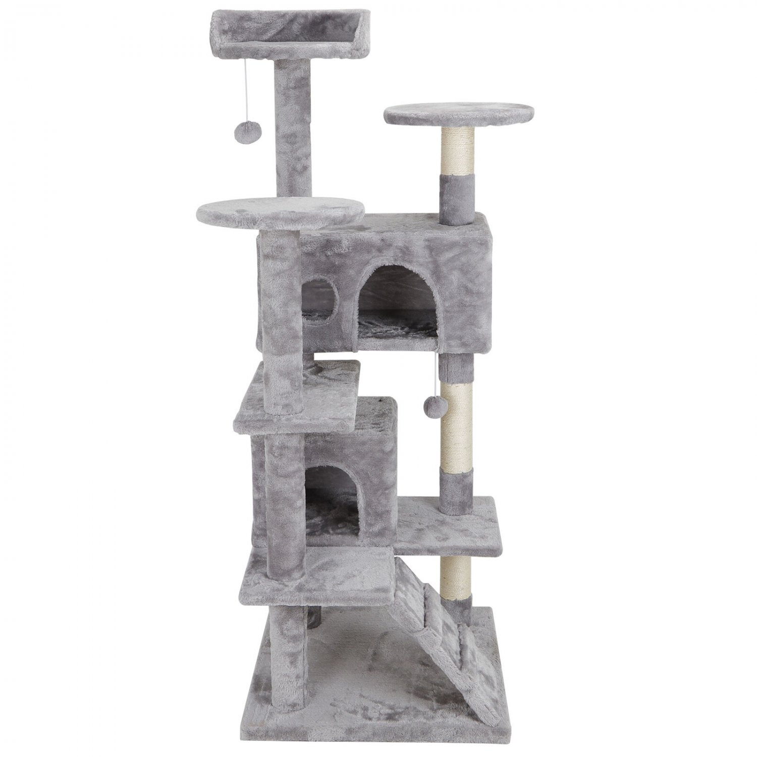 Multi-Level 53" Cat Tree Tower For Multiple Cats W/Sisal Posts Plush Perch