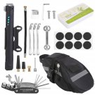 Bicycle Repair Bag &  Bike Tire Repair Tool Kit Tire Pump w/ 16-In-1 Multi-Tool