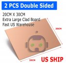 2Pcs 30Cm X 20Cm Double Sided Diy Copper Clad Plate Laminate Pcb Circuit Board