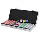 Pro 500Pcs Poker Chips Set W/2 Cards +5 Dices+Aluminum Carry Case Table Game