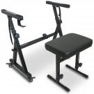 Piano Keyboard Stand and Bench Set - Portable Heavy Duty Music Stand for 54-88 Key Electric Pianos