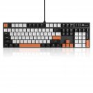 Mechanical Gaming Keyboard, 104 Keys White Backlit Keyboard with Yellow Switches