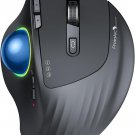 Wireless Bluetooth Trackball Mouse, EM01 2.4G RGB Ergonomic Rechargeable Rollerball Mouse