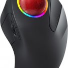Wireless Trackball Mouse, Rechargeable Ergonomic RGB Rollerball Mouse