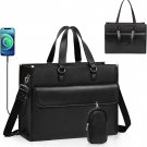 Laptop Bag for Women, Laptop Tote Bag 17 Inch, Waterproof Leather Computer Tote Bag