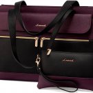 LOVEVOOK Waterproof Laptop Tote Bag for Women 15.6 Inch PU Leather Briefcase Handbag