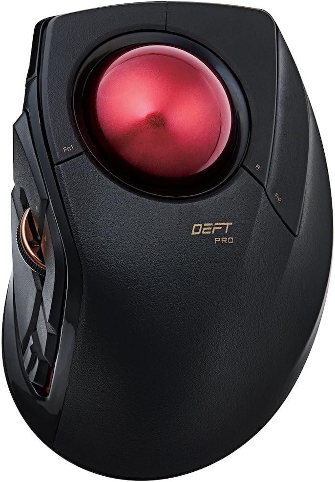 ELECOM DEFT PRO Trackball Mouse, Wired, Wireless, Bluetooth 3 Types Connection