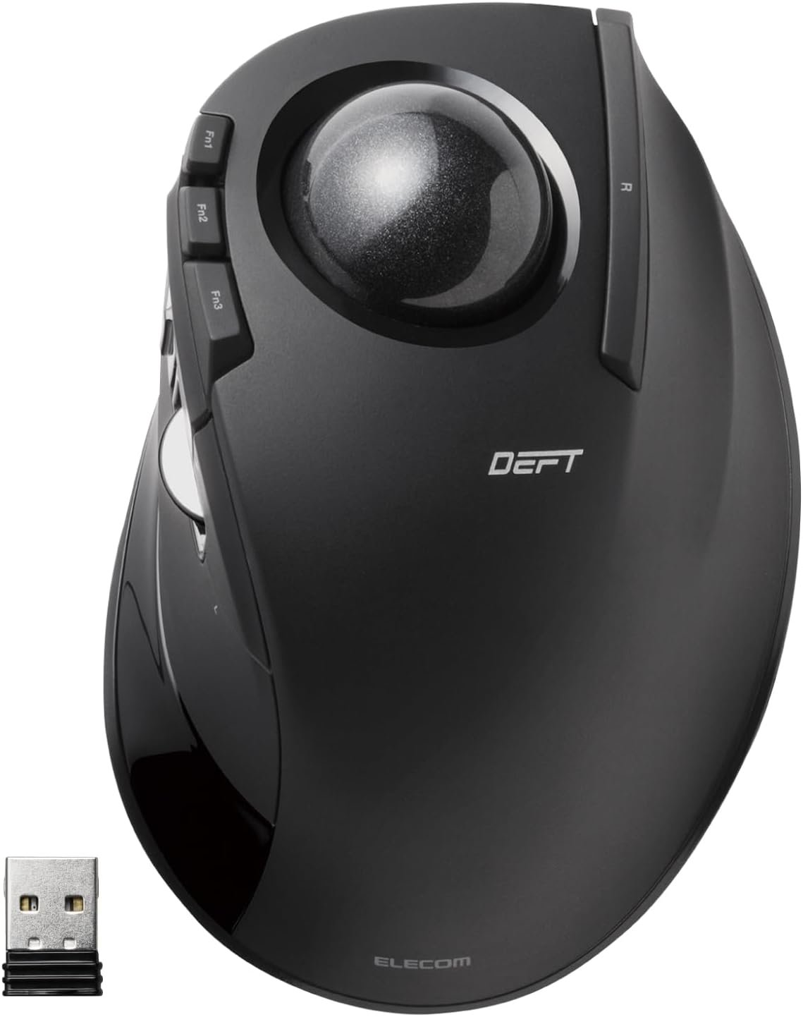 ELECOM DEFT Trackball Mouse, 2.4GHz Wireless, Finger Control, 8-Button Function with Smooth Tracking
