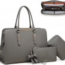 Keyli 4pc Sets Laptop Bag for Women Large Leather Laptop Briefcase with USB Charging