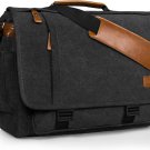 Messenger Bag 17-17.3 Inch, Men's Computer Bag Water-resistant Canvas, Laptop Shoulder Bag