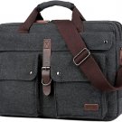 Stylish 17 inch Canvas Laptop Bag Messenger Bag Briefcase Vintage Crossbody Shoulder Bag