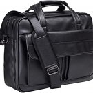 Men's Leather Messenger Bag, 17.3 Inches Laptop Briefcase
