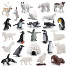 26Pcs Arctic Animals Toy Figures, Realistic Mini Polar Animal Figurines For Kids Toddlers, Plastic