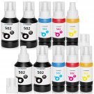 10 Pack T502 502 Ink Refill Bottles For Ecotank Et-2760 Et-4760 Et-2750 Et-3760 Et-2850 Et-15000 S