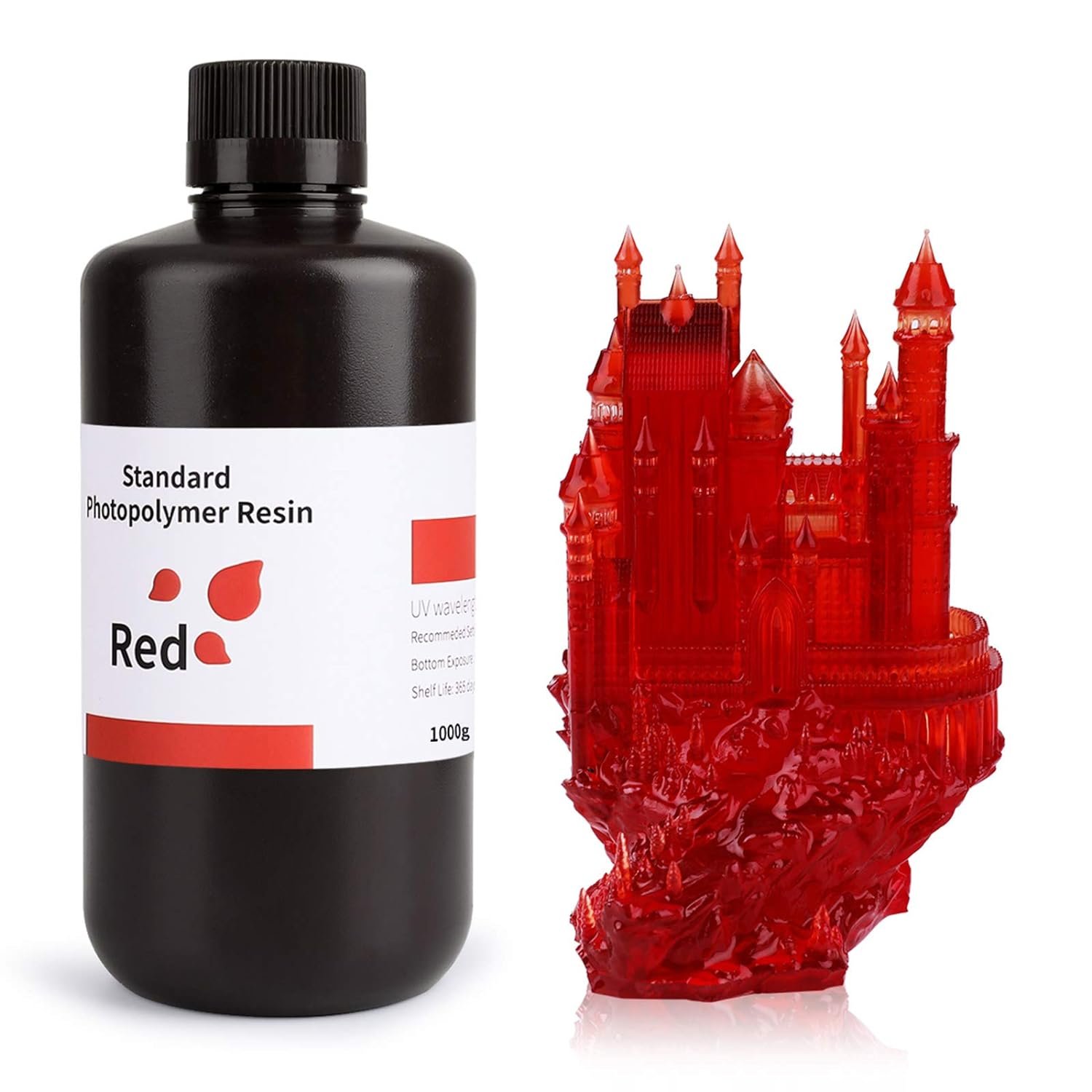 ELEGOO 3D Printer Resin LCD UV-Curing Resin 405nm Standard Photopolymer Resin for LCD 3D Printing