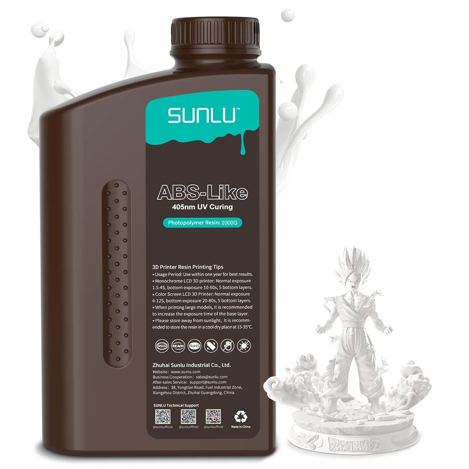 2000G Abs Like 3D Printer Resin, 405Nm Uv Curing Photopolymer Rapid 3D Resin For 2K 4K 6K 8K Lcd/D