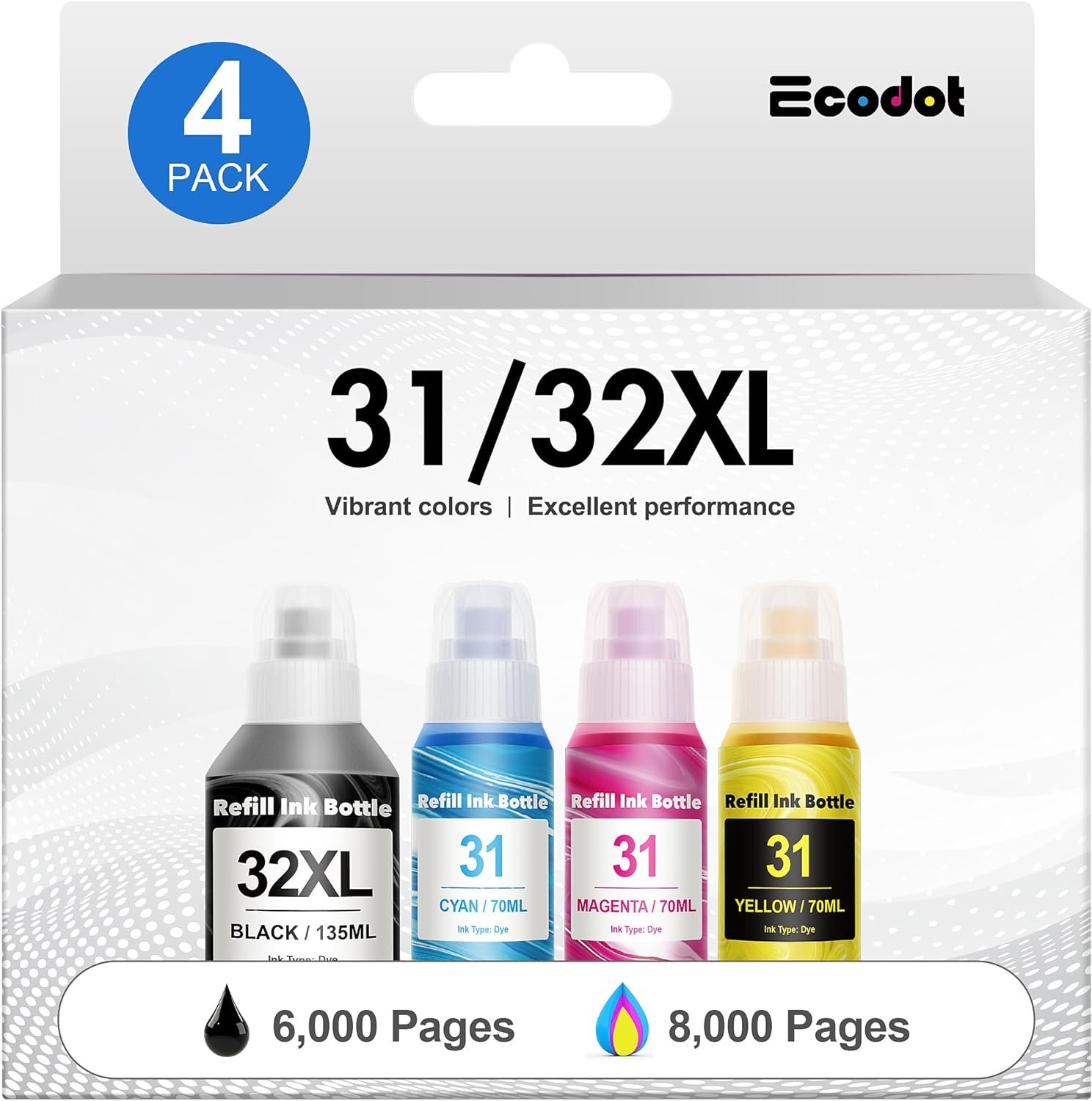 Compatible Refill Ink Bottles Kit Replacement For Hp 31 32Xl 32 Xl For Smart Tank Plus 551 651 455