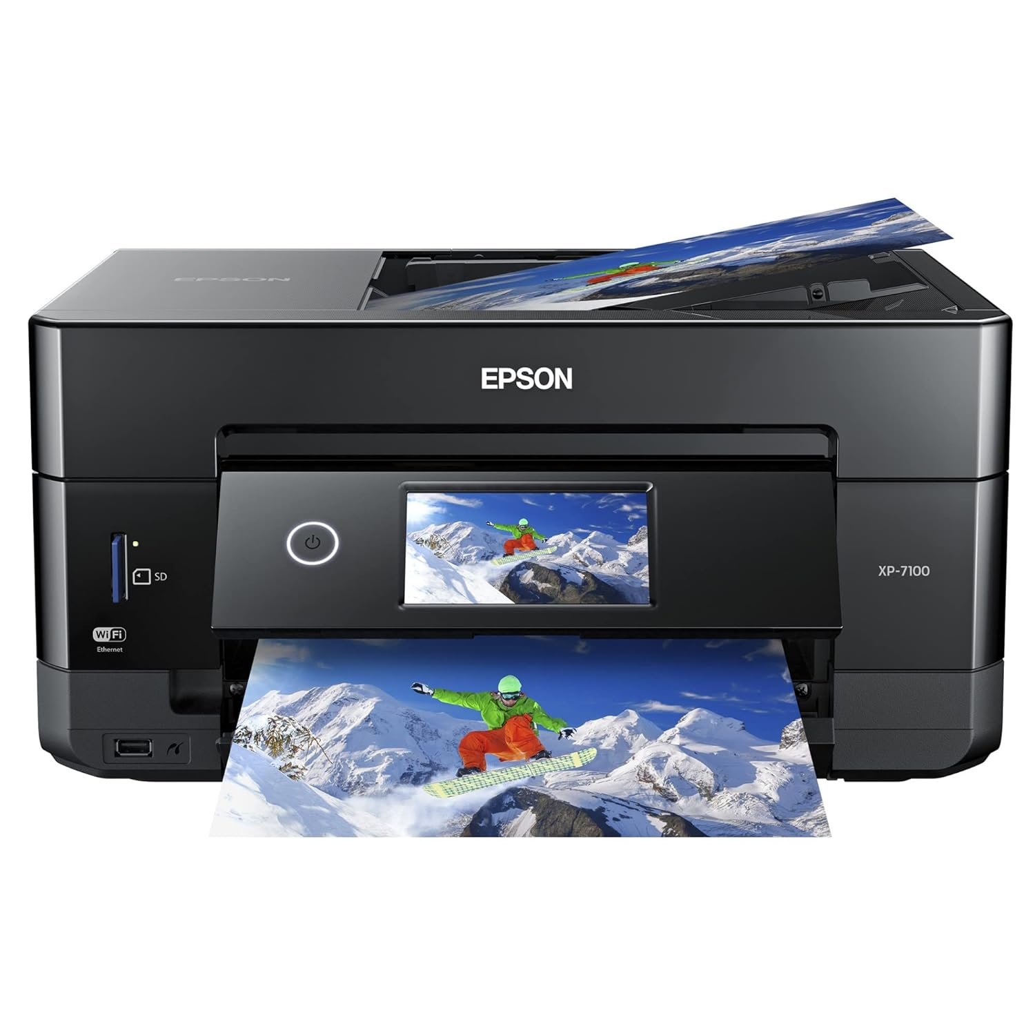 Expression Premium Xp-7100 Wireless Color Photo Printer With Adf, Scanner And Copier, Black, Small