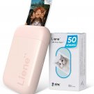 Photo Printer, 2X3 Mini Instant Portable Color Mono Picture Printer W/ 50 Zink Adhesive Paper, Blu