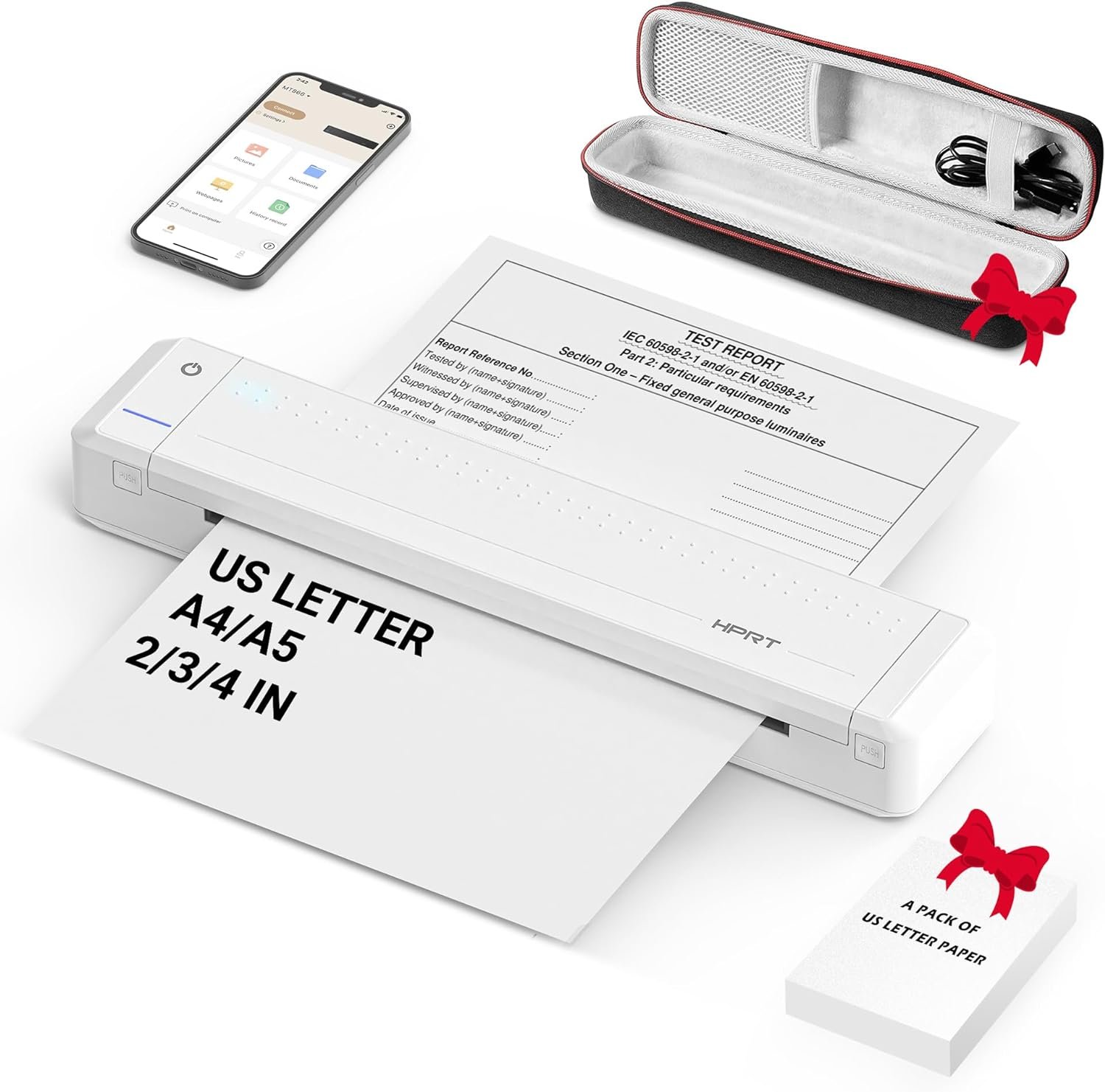 Portable Printer Wireless Bluetooth Connection Mt866 Thermal Inkless Printer Mobile Support Suppor
