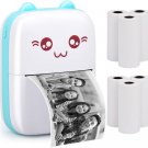 Portable Printer, Mini Pocket Wireless Bluetooth Thermal Printers With 6 Rolls Printing Paper For