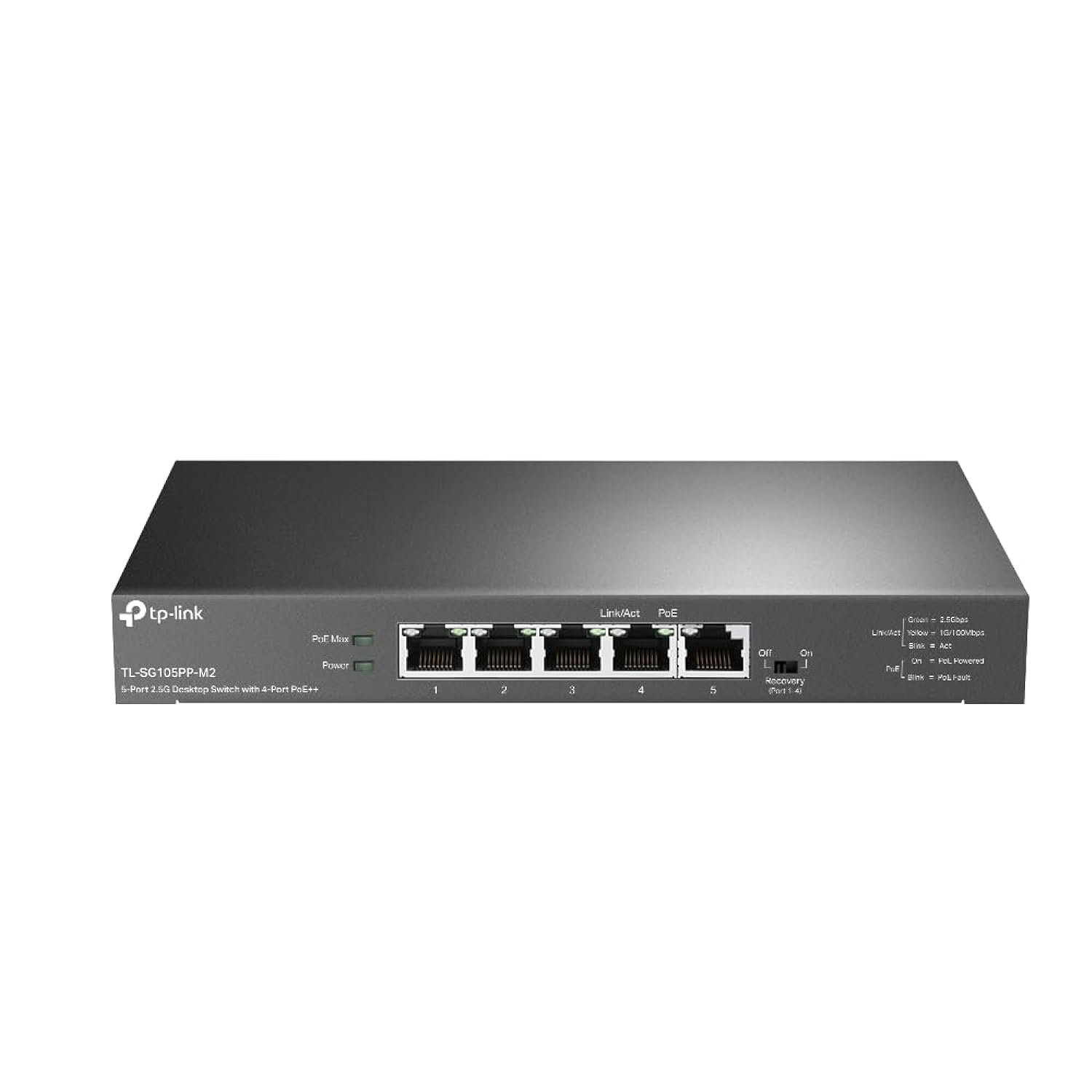 TP-Link TL-SG105PP-M2 | 5 Port 2.5 Gigabit Switch | Multi-Gigabit | 4 PoE++ Ports @123W | Fanless