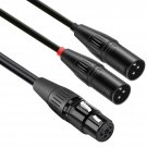 4 pin XLR to 3 pin XLR Adapter 4 pin XLR Male to Dual 3 pin XLR Female Cable 3.2