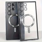 For Samsung GalaxyS23 Ultra Black Transparent Plating For Magnetic Case