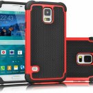 Hybrid Rubber Hard Case for Android Phone Samsung Galaxy S5 i9600 G900 Red 50