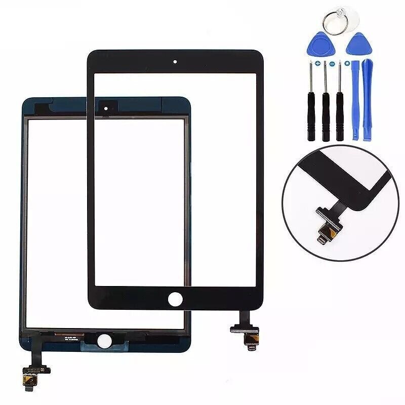 iPad Mini 3 Glass Digitizer without Home Button + IC Chip + Tools Adhesive Black