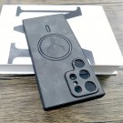 For Samsung Galaxy S23 Ultra Luxury Matte PU Faux Leather Case Dark Gray
