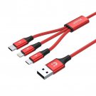 3-in-1 USB-A to USB-C / Micro USB / Multi Charging Cable (Red Edition)
