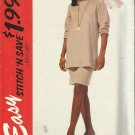 Plus Size Pattern-Stitch N Save-Misses Tunic & Skirt-Stretch Knits Only-Sz 18-24
