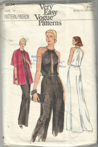 Vintage Pattern-Very Easy Vogue-Misses Dress-Pantdress-Jacket Sz 12