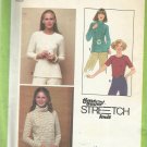 Vintage Time Saver Stretch Knit Pattern-Misses Pullover Tops-Sz 10-12-14