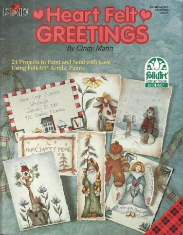 Decorative Tole Painting Pattern Booklet-Heart Felt Greetings-24 Projects-Cards