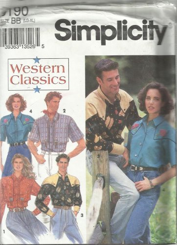 Pattern-Western Classics Misses & Men's Western Shirts-Sizes LG-XL