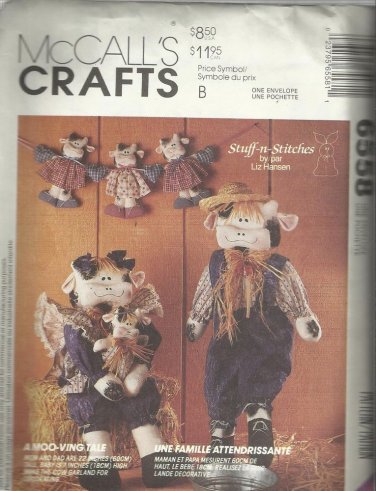 Craft Pattern-22" Mr. & Mrs. Cow with Baby 7" Cow & Garland