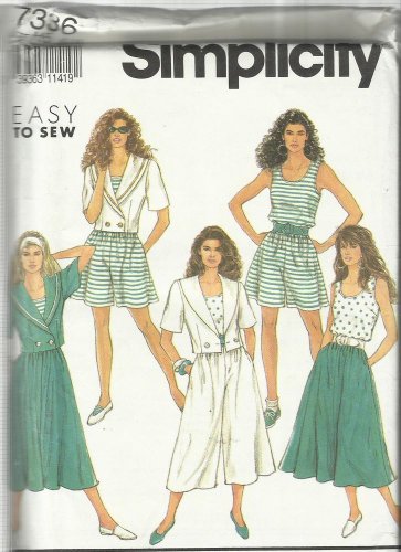 Pattern-Easy To Sew-Misses Culottes-Skirt-Tank Top-Jacket--Sizes 6-14   Summer