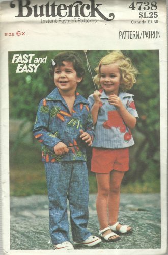 Vintage Pattern-Fast & Easy-Children's Top-Pants & Short- Sizes 6 X